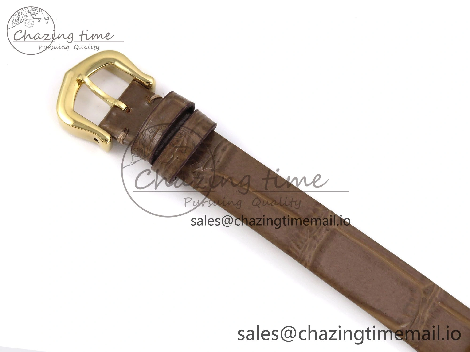 SmartChoice Baignoire De Cartier YG AF 1:1 Best Edition Silver Dial on Brown Leather Strap Ronda Quartz 5862