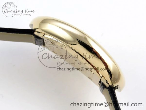 Popular Baignoire De Cartier YG DRF 1:1 Best Edition Silver Dial on Black Leather Strap Swiss Quartz 5963