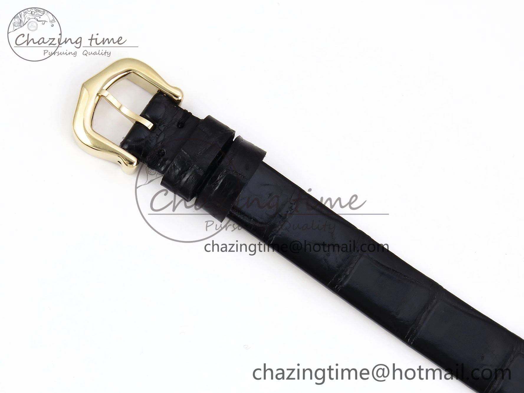 Popular Baignoire De Cartier YG DRF 1:1 Best Edition Silver Dial on Black Leather Strap Swiss Quartz 5963