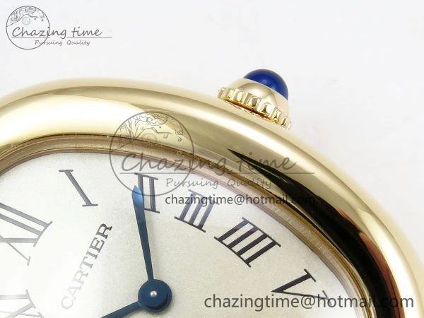 Baignoire De Cartier YG DRF 1:1 Best Edition Silver Dial on Brown Leather Strap Swiss Quartz Durable 5960