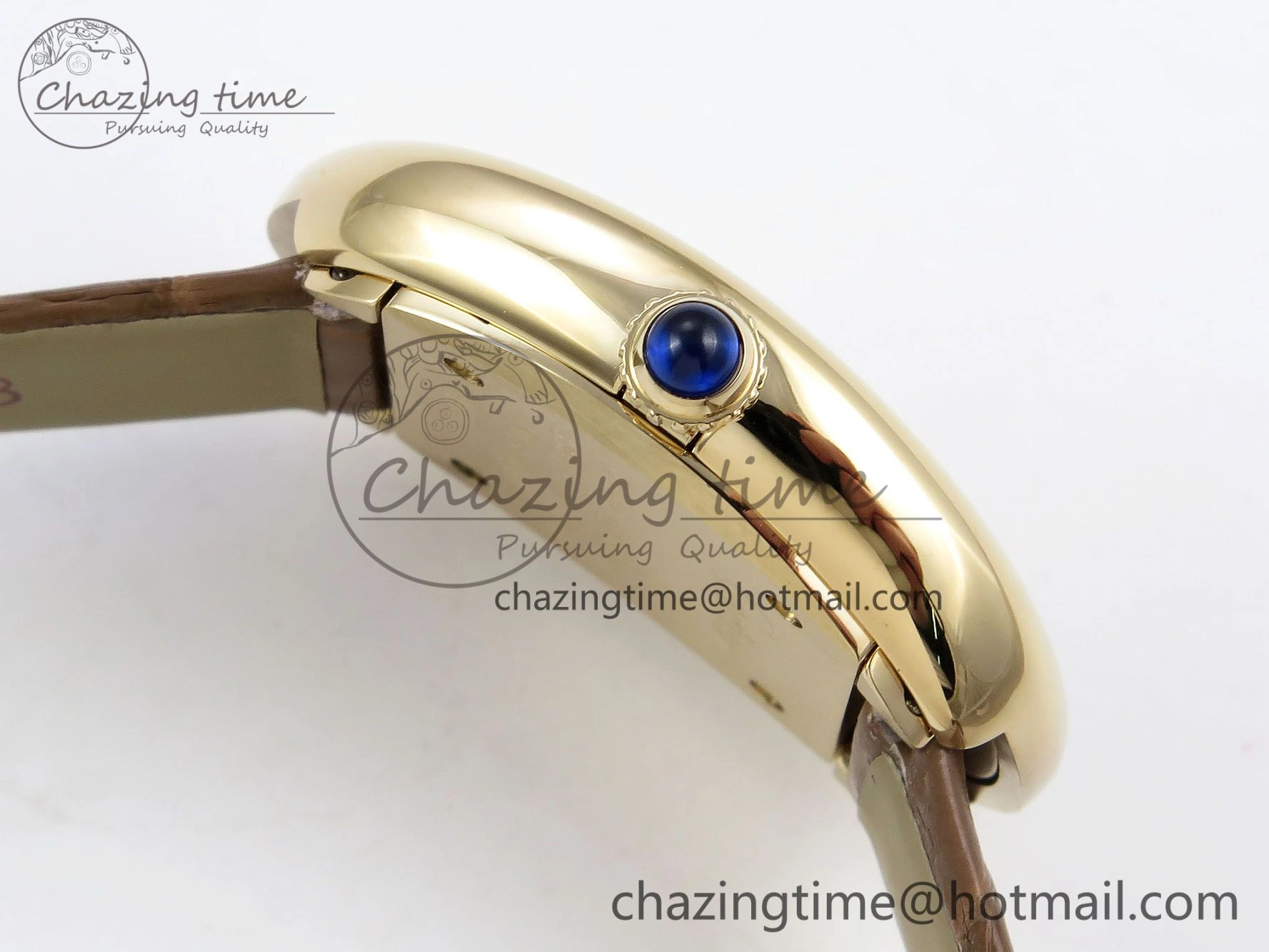 Baignoire De Cartier YG DRF 1:1 Best Edition Silver Dial on Brown Leather Strap Swiss Quartz Durable 5960