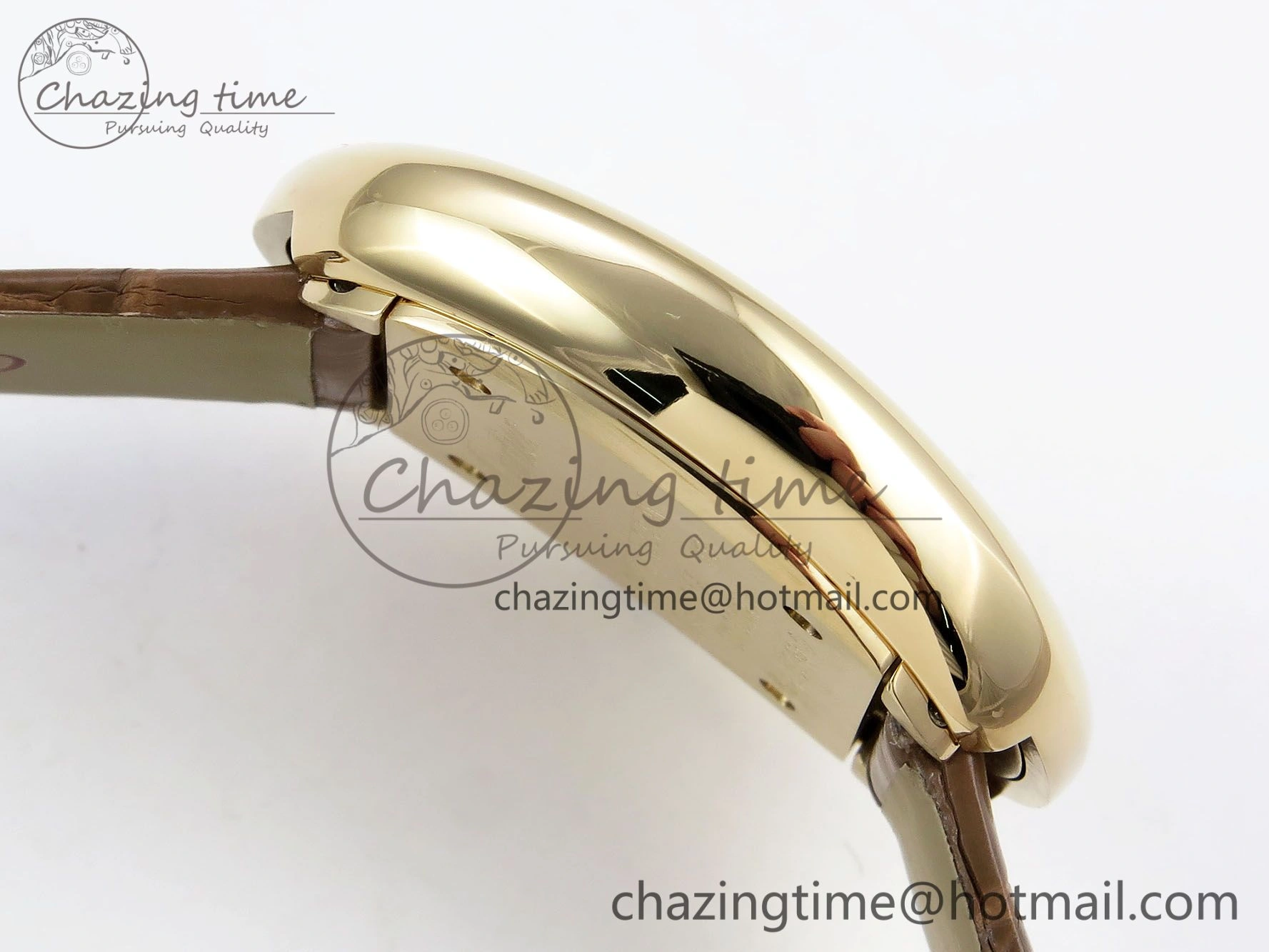 Baignoire De Cartier YG DRF 1:1 Best Edition Silver Dial on Brown Leather Strap Swiss Quartz Durable 5960
