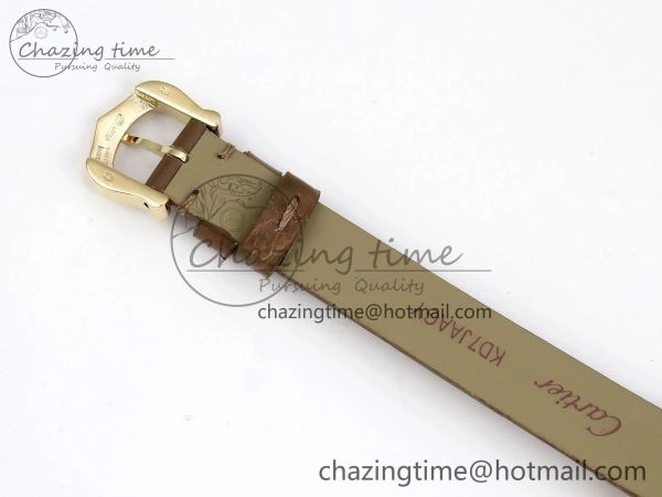 Baignoire De Cartier YG DRF 1:1 Best Edition Silver Dial on Brown Leather Strap Swiss Quartz Durable 5960