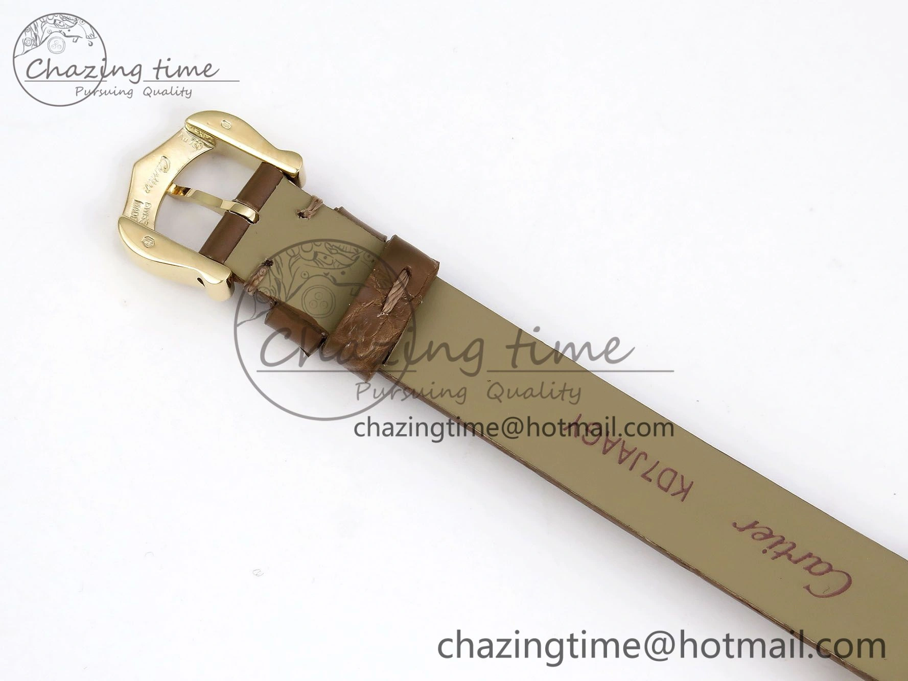 Baignoire De Cartier YG DRF 1:1 Best Edition Silver Dial on Brown Leather Strap Swiss Quartz Durable 5960