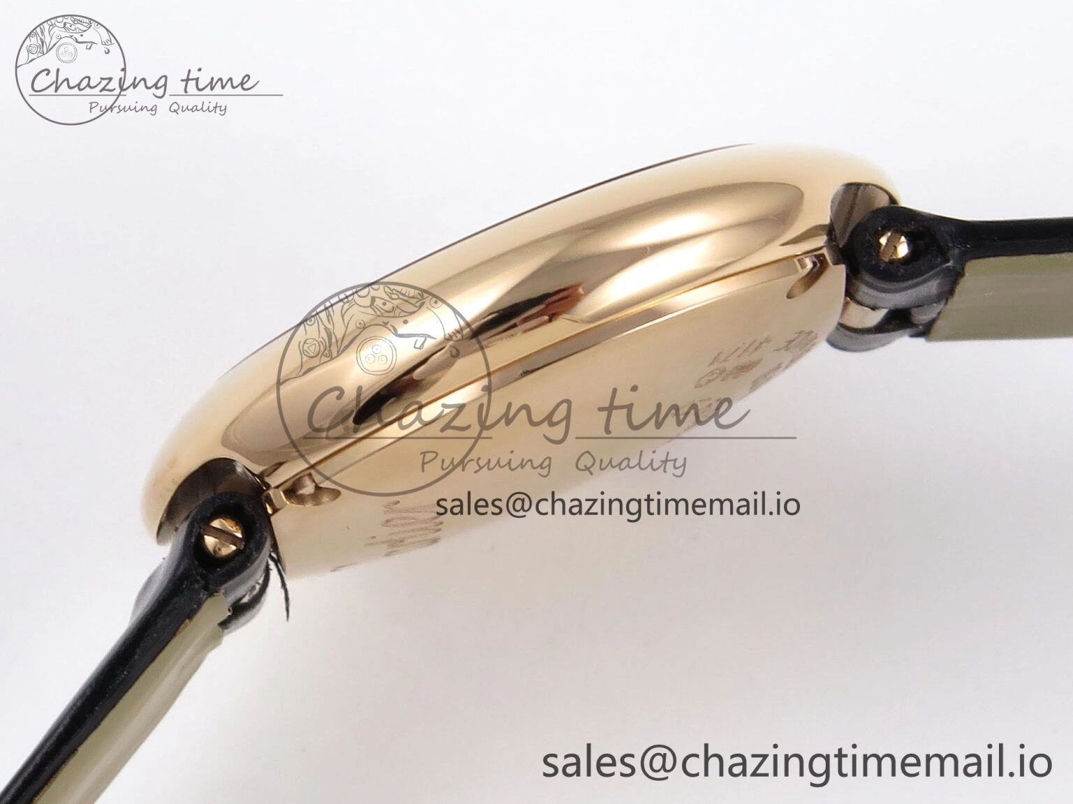 Vibrant Ballon Blanc De Cartier 30mm RG AF 1:1 Best Edition Silvered Dial on Black Leather Strap Ronda Quartz 5853