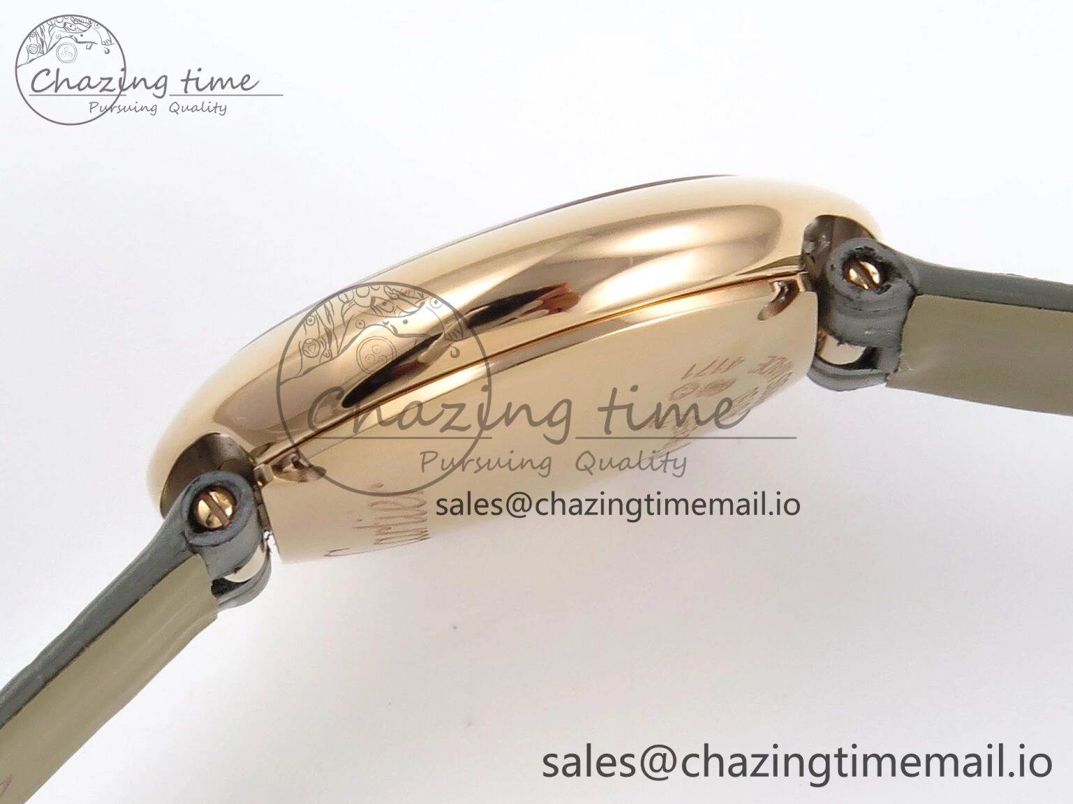 Ballon Blanc De Cartier 30mm RG AF 1:1 Best Edition Silvered Dial on Green Leather Strap Ronda Quartz Bold 5858