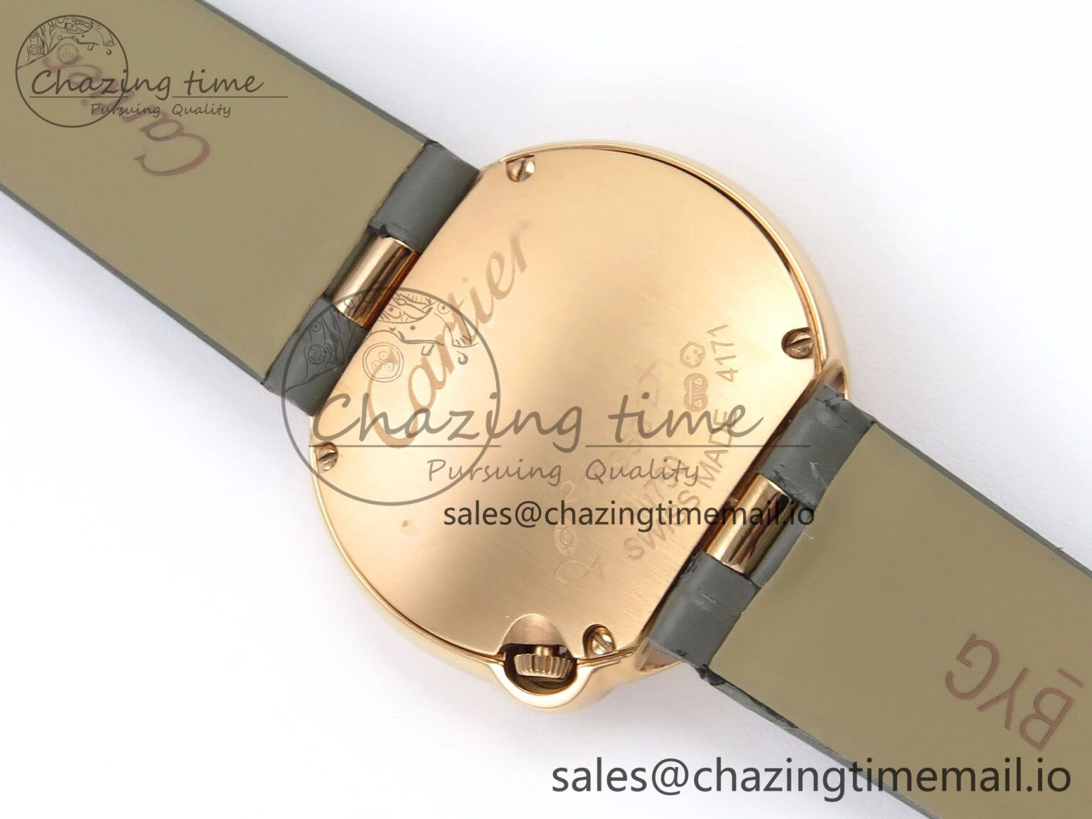 Ballon Blanc De Cartier 30mm RG AF 1:1 Best Edition Silvered Dial on Green Leather Strap Ronda Quartz Bold 5858
