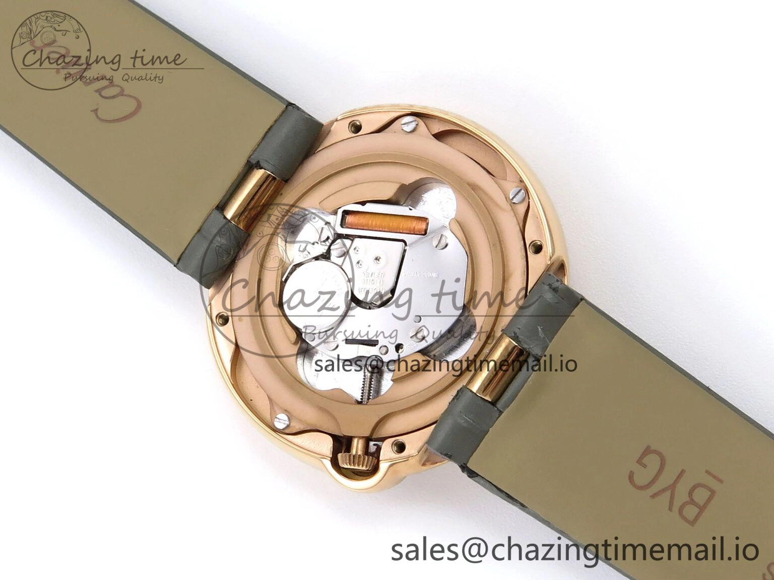 Ballon Blanc De Cartier 30mm RG AF 1:1 Best Edition Silvered Dial on Green Leather Strap Ronda Quartz Bold 5858