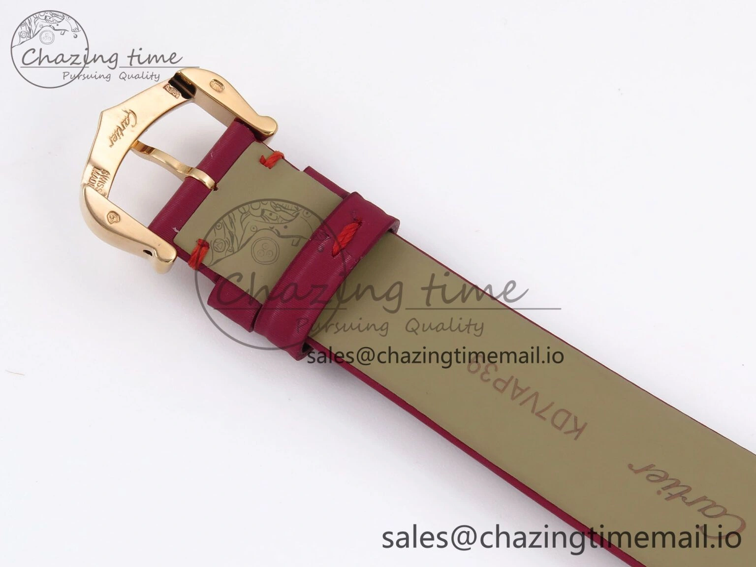 Ballon Blanc De Cartier 30mm RG AF 1:1 Best Edition Silvered Dial on Red Fabric Strap Ronda Quartz Effortless 5859