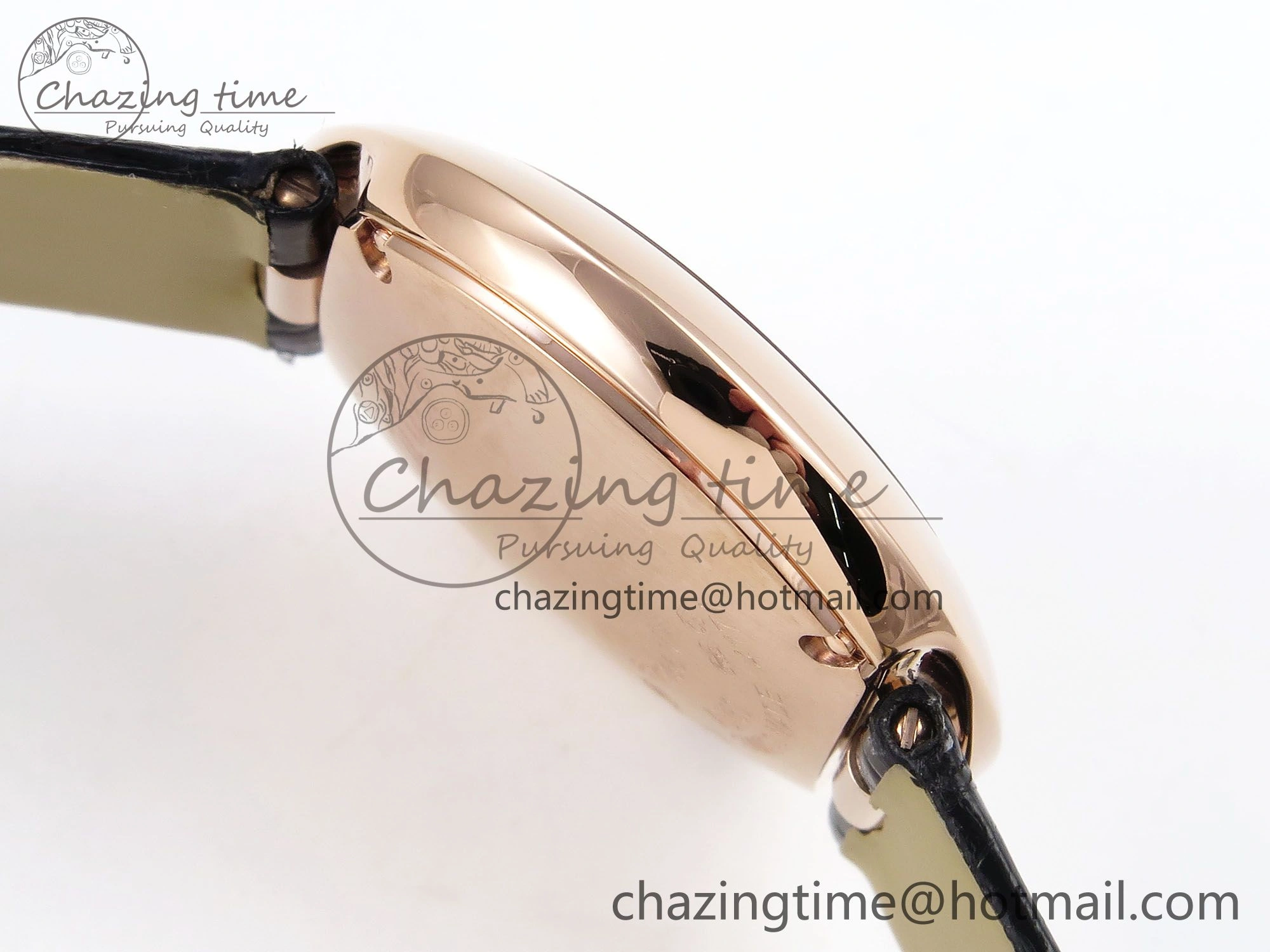 Ballon Blanc De Cartier 30mm RG DRF 1:1 Best Edition Silvered Texture Dial on Black Leather Strap Ronda Quartz Comfortable 5967