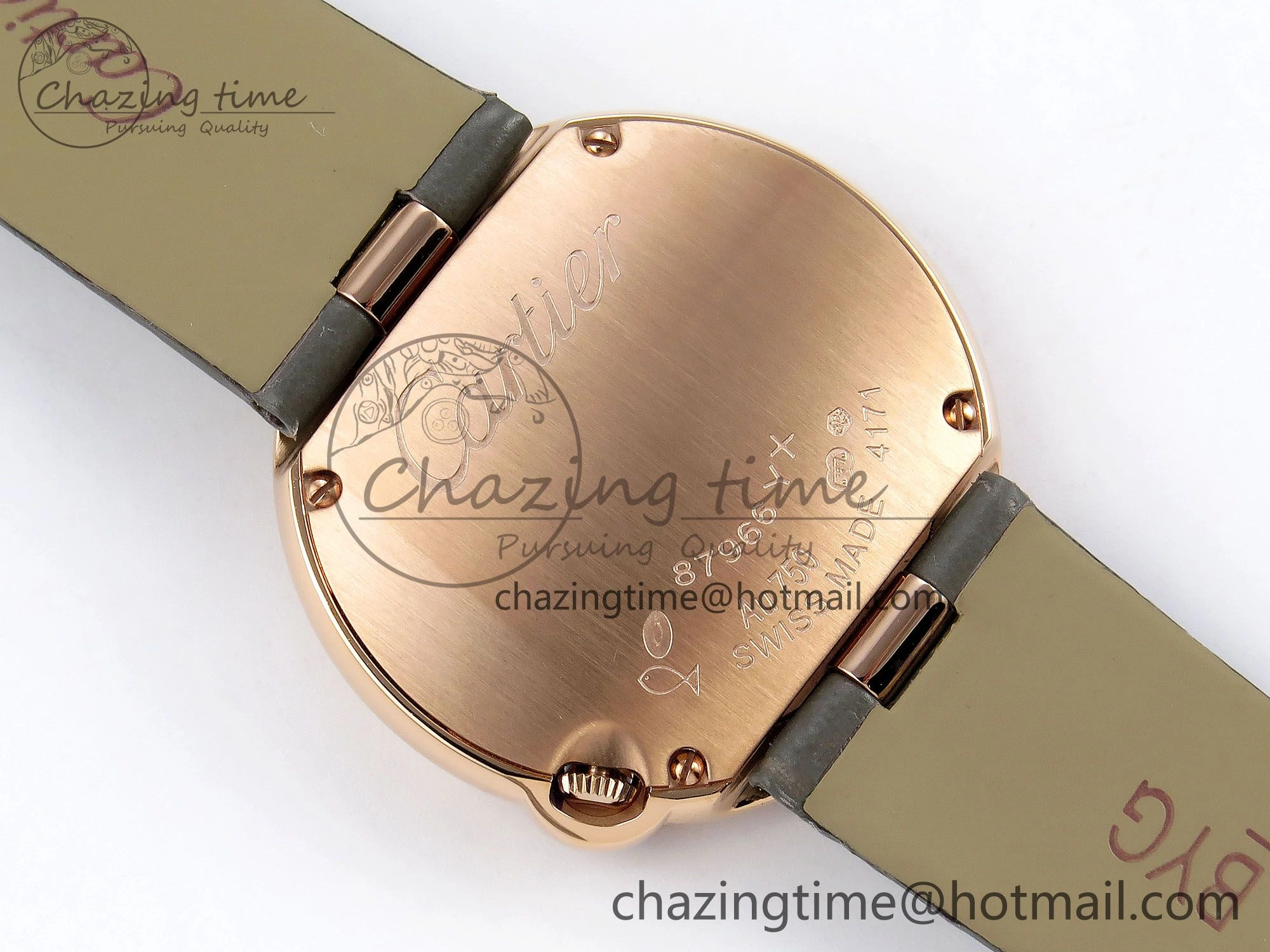 Ballon Blanc De Cartier 30mm RG DRF 1:1 Best Edition Silvered Texture Dial on Green Leather Strap Ronda Quartz NewStyle 5965
