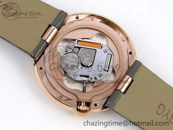 Ballon Blanc De Cartier 30mm RG DRF 1:1 Best Edition Silvered Texture Dial on Green Leather Strap Ronda Quartz NewStyle 5965