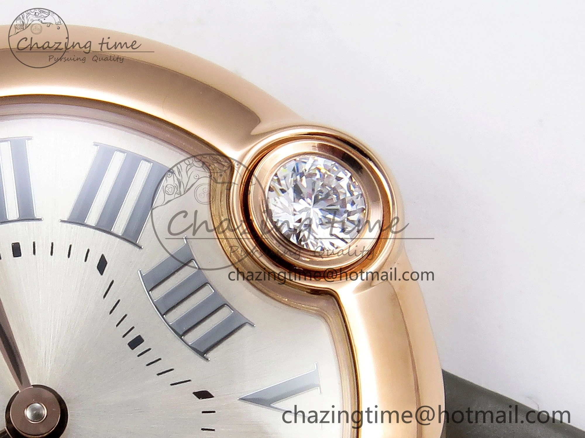 Ballon Blanc De Cartier 30mm RG DRF 1:1 Best Edition Silvered Texture Dial on Green Leather Strap Ronda Quartz NewStyle 5965