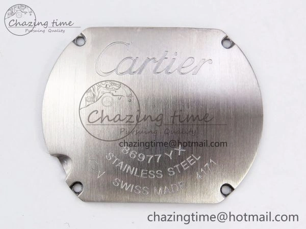 Functional Ballon Blanc De Cartier 30mm SS DRF 1:1 Best Edition Silvered Texture Dial Diamonds Bezel on Blue Calfskin Strap Ronda Quartz 5962