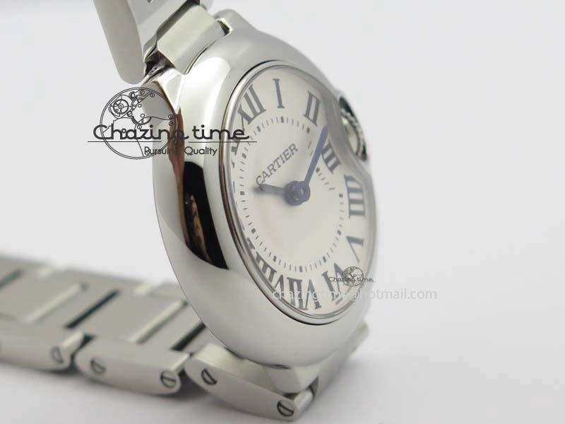 Ballon Bleu 28mm Ladies SS V6F 1:1 Best Edition White Dial On SS Bracelet Ronda Quartz V Flexible 6334