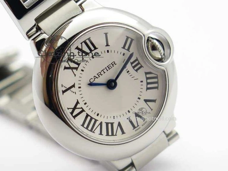 Ballon Bleu 28mm Ladies SS V6F 1:1 Best Edition White Dial On SS Bracelet Ronda Quartz V Flexible 6334