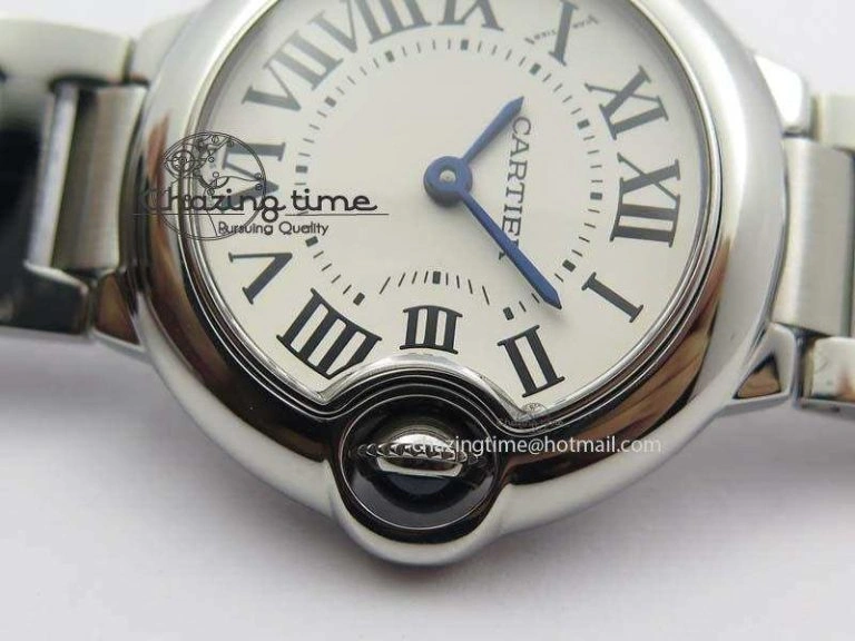 Ballon Bleu 28mm Ladies SS V6F 1:1 Best Edition White Dial On SS Bracelet Ronda Quartz V Flexible 6334