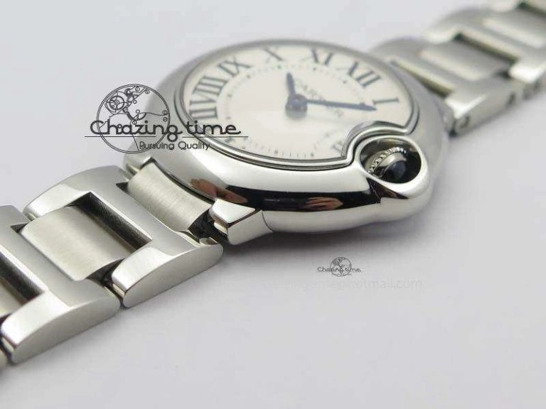 Ballon Bleu 28mm Ladies SS V6F 1:1 Best Edition White Dial On SS Bracelet Ronda Quartz V Flexible 6334