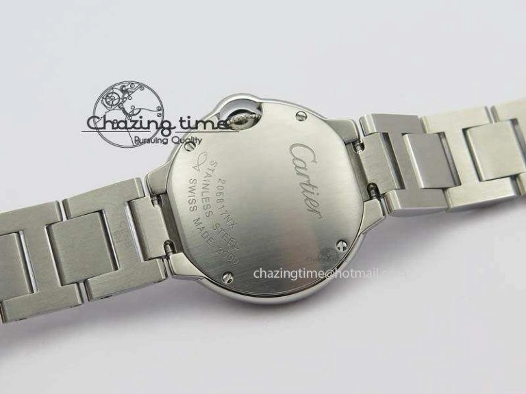 Ballon Bleu 28mm Ladies SS V6F 1:1 Best Edition White Dial On SS Bracelet Ronda Quartz V Flexible 6334