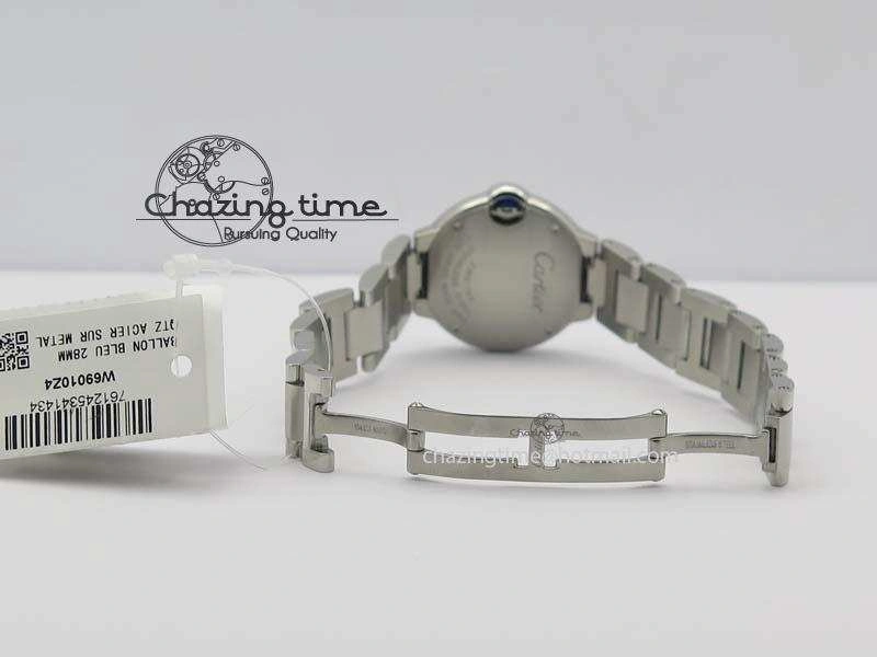 Ballon Bleu 28mm Ladies SS V6F 1:1 Best Edition White Dial On SS Bracelet Ronda Quartz V Flexible 6334