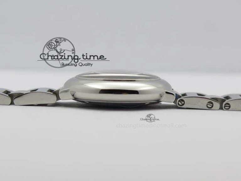 Breathable Ballon Bleu 28mm Ladies V6F SS Diamonds Markers White MOP Dial On SS Bracelet Ronda Quartz 10780