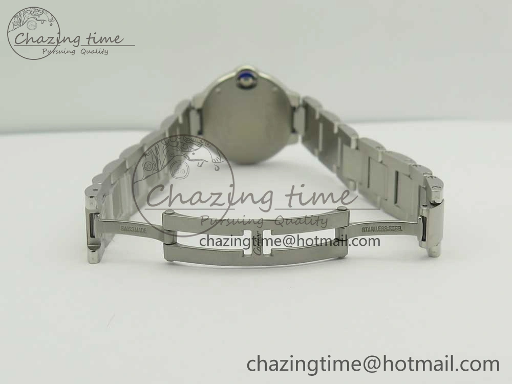Minimalist Ballon Bleu 28mm SS AF 1:1 Best Edition Pink Dial on SS Bracelet Ronda Quartz 10580