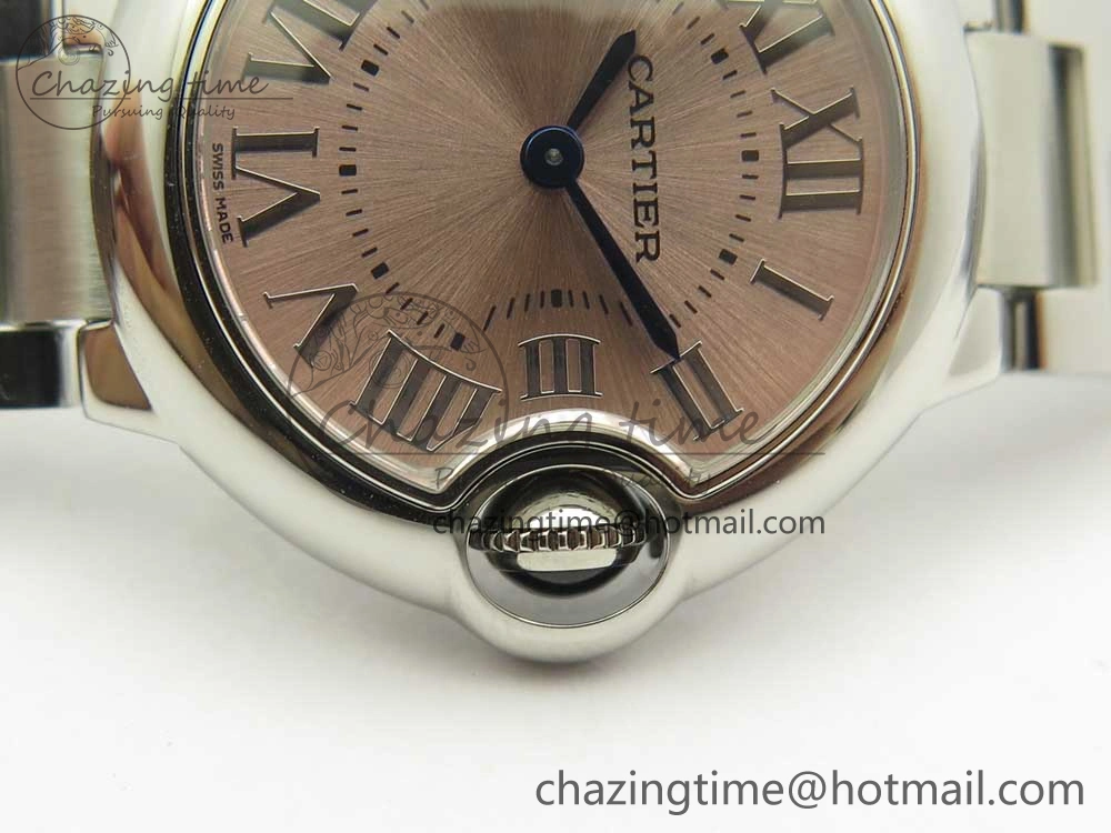 Minimalist Ballon Bleu 28mm SS AF 1:1 Best Edition Pink Dial on SS Bracelet Ronda Quartz 10580