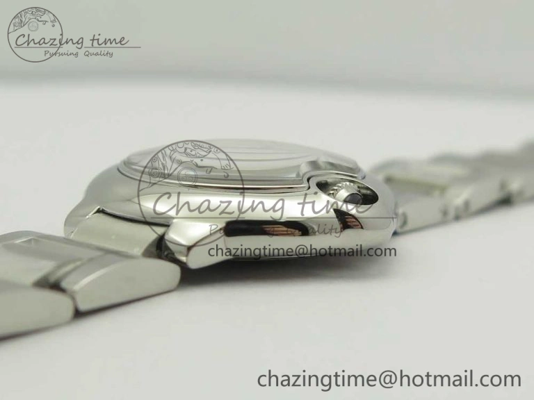 Stretchable Ballon Bleu 28mm SS AF 1:1 Best Edition White Dial on SS Bracelet Ronda Quartz 6134