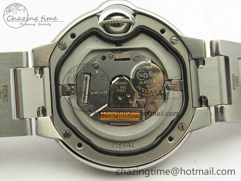 Stretchable Ballon Bleu 28mm SS AF 1:1 Best Edition White Dial on SS Bracelet Ronda Quartz 6134