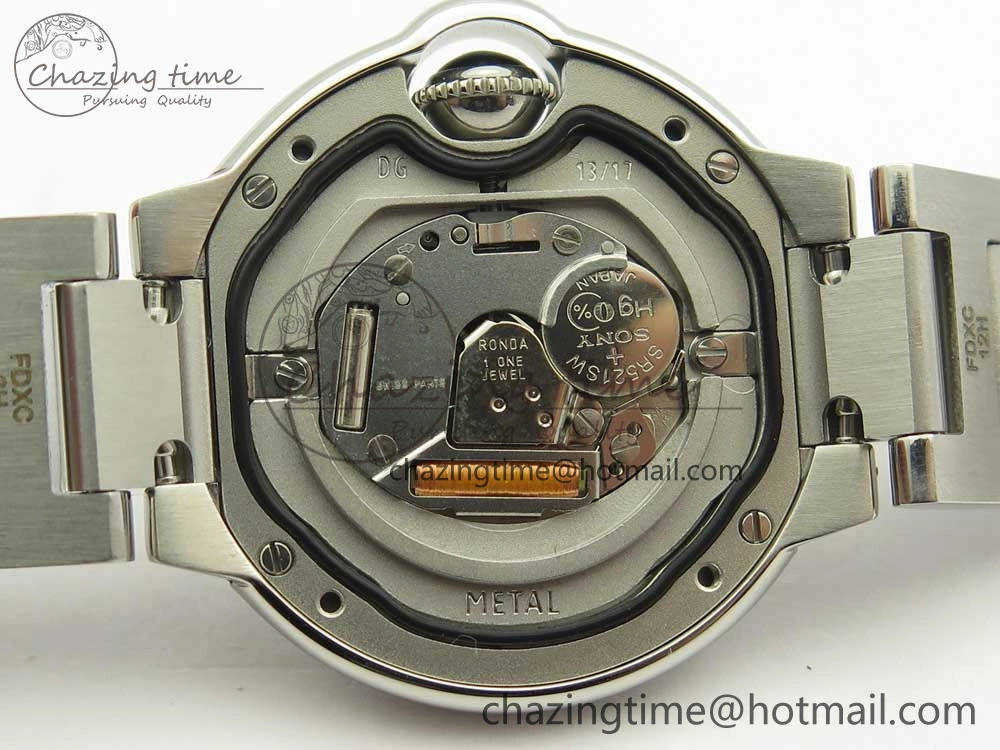 Stretchable Ballon Bleu 28mm SS AF 1:1 Best Edition White Dial on SS Bracelet Ronda Quartz 6134