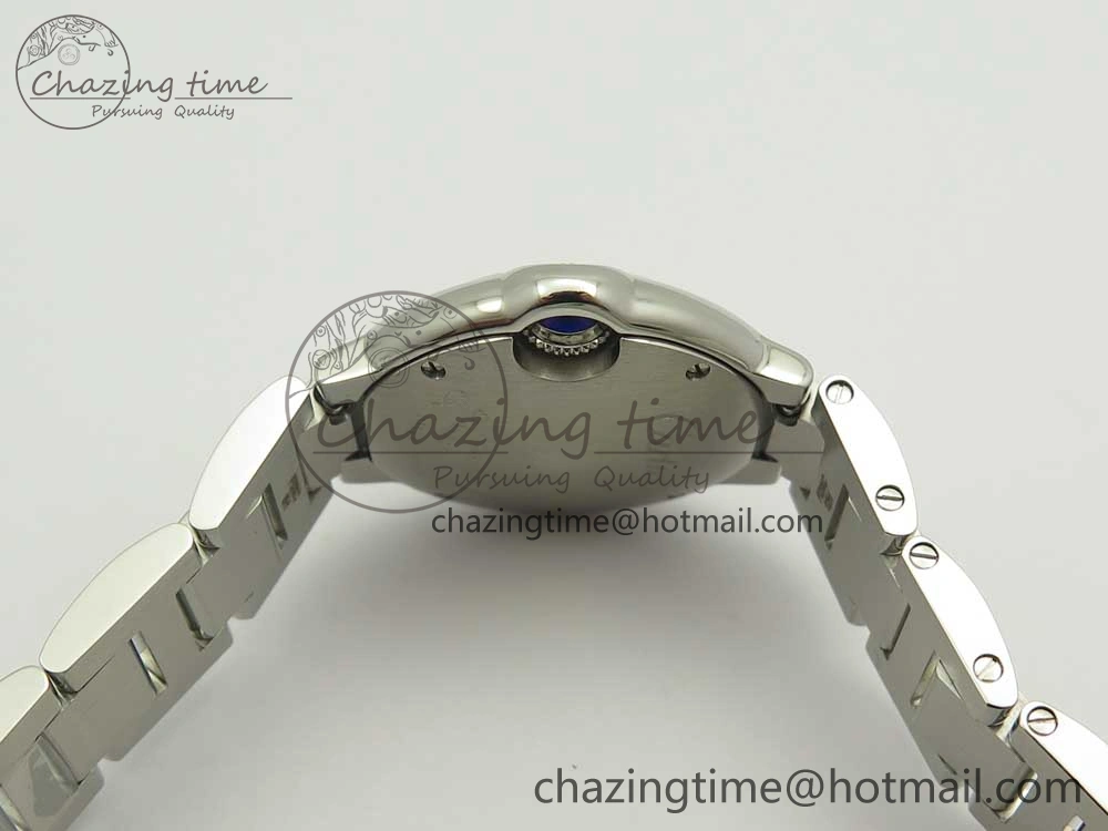 Stretchable Ballon Bleu 28mm SS AF 1:1 Best Edition White Dial on SS Bracelet Ronda Quartz 6134