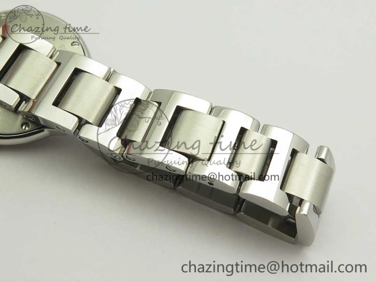 Stretchable Ballon Bleu 28mm SS AF 1:1 Best Edition White Dial on SS Bracelet Ronda Quartz 6134