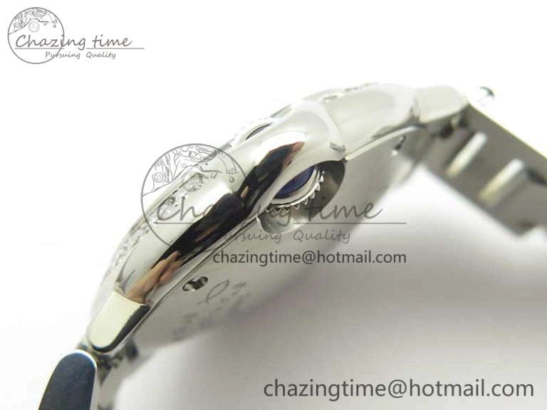 Ballon Bleu 28mm SS V6F 1:1 Best Edition White Dial Diamonds Bezel On SS Bracelet Ronda Quartz HighQuality 6230