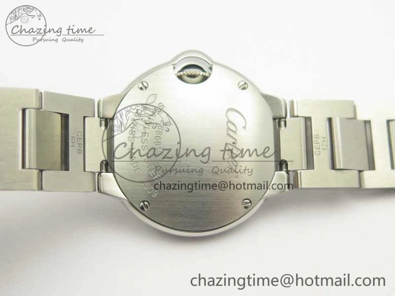 Ballon Bleu 28mm SS V6F 1:1 Best Edition White Dial Diamonds Bezel On SS Bracelet Ronda Quartz HighQuality 6230