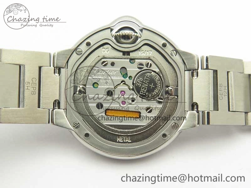 Ballon Bleu 28mm SS V6F 1:1 Best Edition White Dial Diamonds Bezel On SS Bracelet Ronda Quartz HighQuality 6230