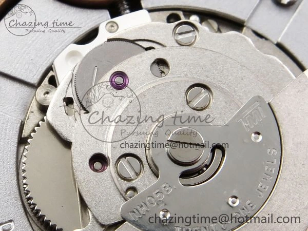 Ballon Bleu 33mm RG AF 1:1 Best Edition RG Dial Diamonds Bezel on Blue Leather Strap SEIKO NH05A Thermal 6040