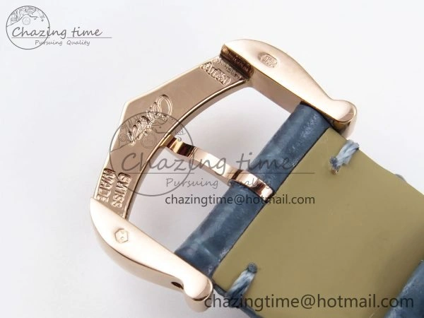 Ballon Bleu 33mm RG AF 1:1 Best Edition RG Dial Diamonds Bezel on Blue Leather Strap SEIKO NH05A Thermal 6040