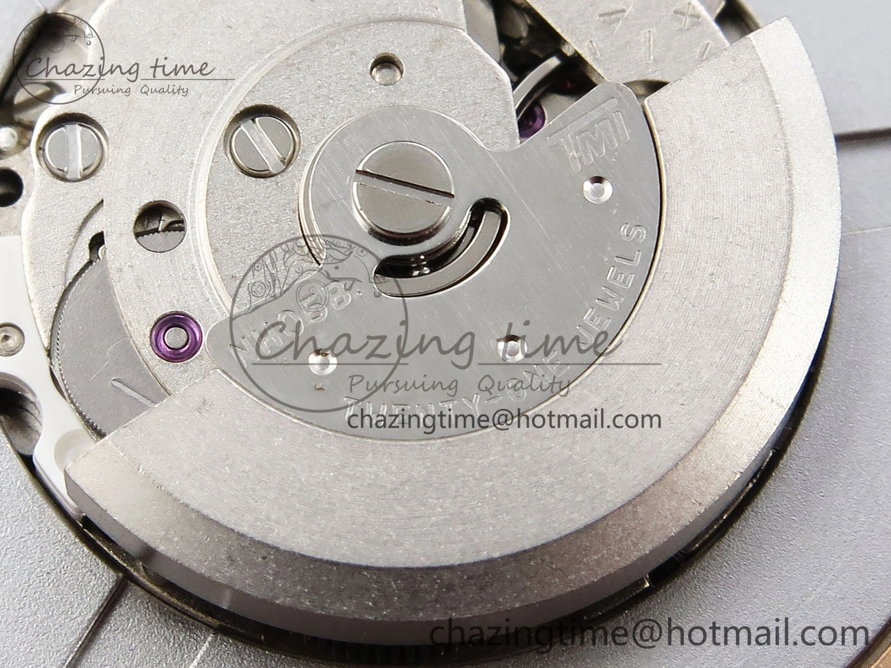 Ballon Bleu 33mm RG AF 1:1 Best Edition Silver Dial Diamonds Bezel on Purple Leather Strap SEIKO NH05A Casual 6037