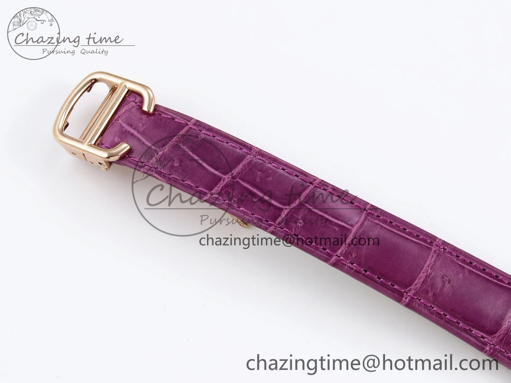 Ballon Bleu 33mm RG AF 1:1 Best Edition Silver Dial Diamonds Bezel on Purple Leather Strap SEIKO NH05A Casual 6037
