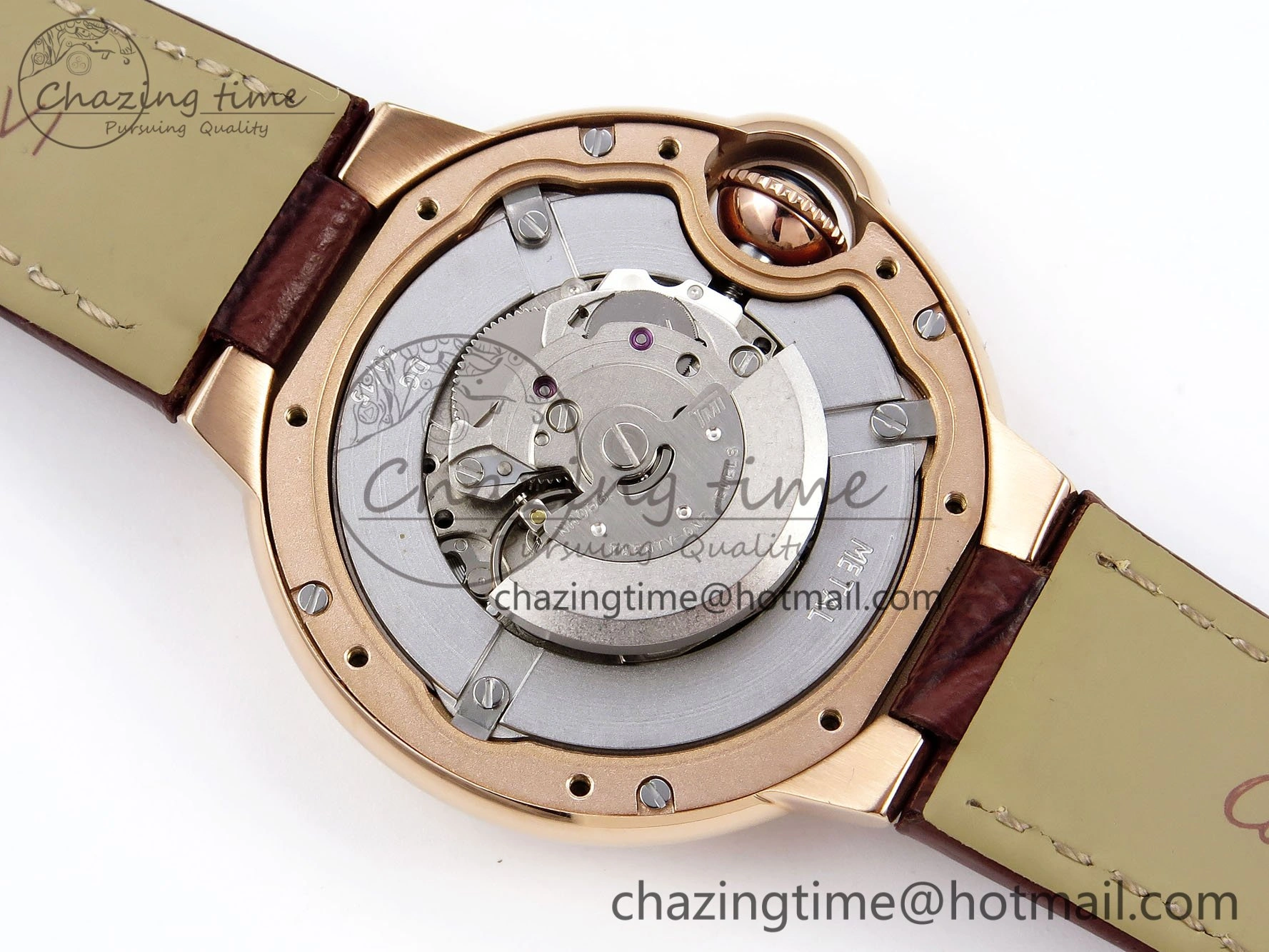 Ballon Bleu 33mm RG AF 1:1 Best Edition Silver Dial on Brown Leather Strap SEIKO NH05A Seasonal 6033