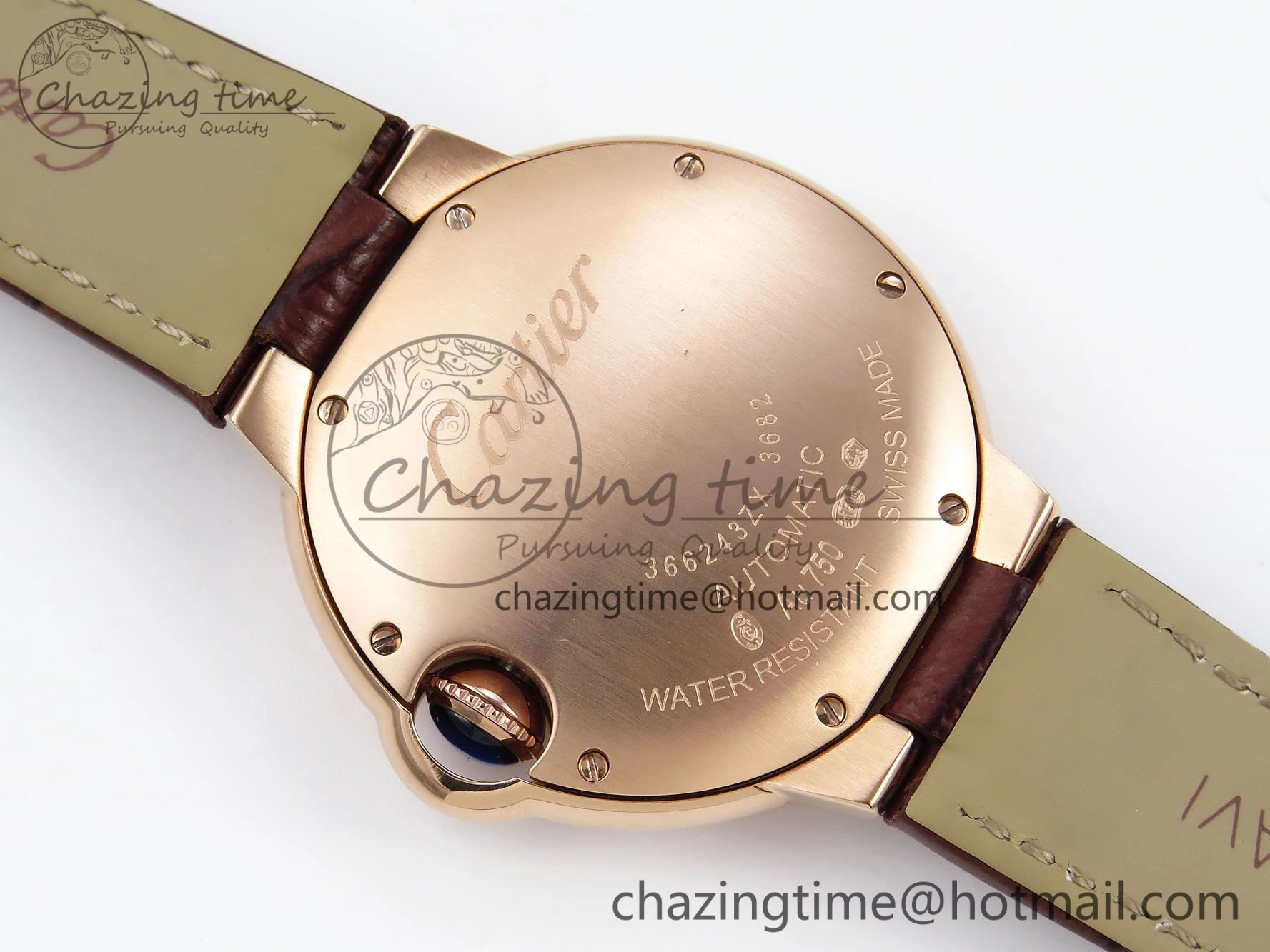 Ballon Bleu 33mm RG AF 1:1 Best Edition Silver Dial on Brown Leather Strap SEIKO NH05A Seasonal 6033