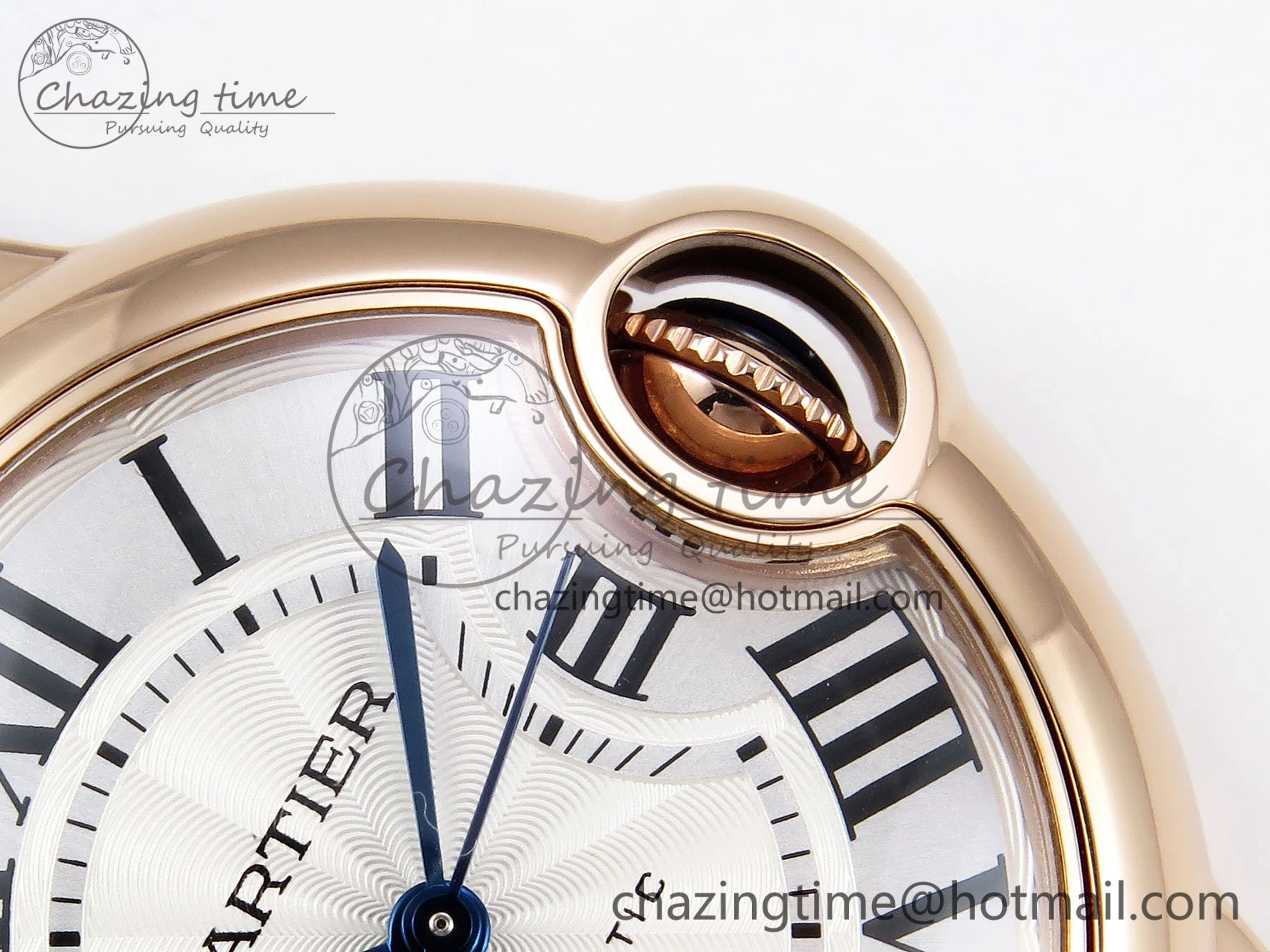 Ballon Bleu 33mm RG AF 1:1 Best Edition Silver Dial on Brown Leather Strap SEIKO NH05A Seasonal 6033