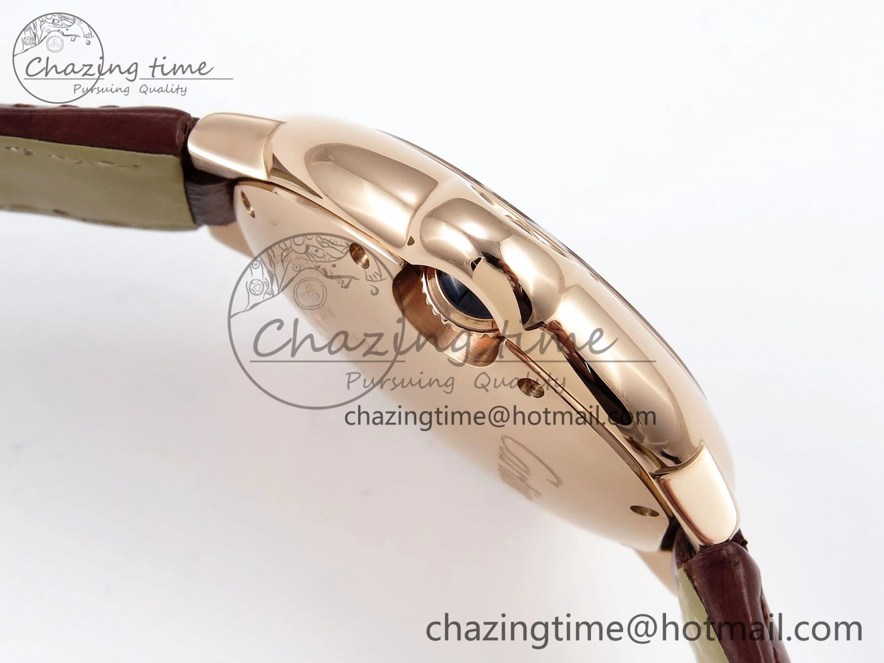 Ballon Bleu 33mm RG AF 1:1 Best Edition Silver Dial on Brown Leather Strap SEIKO NH05A Seasonal 6033