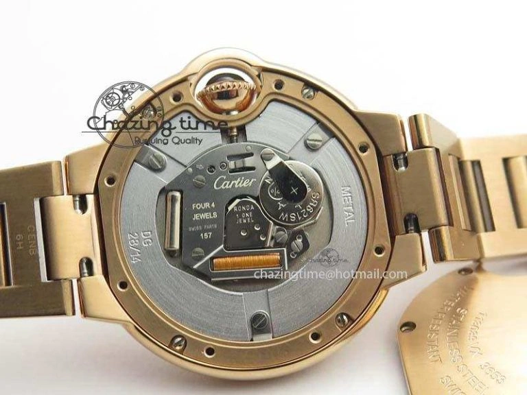 UrbanChic Ballon Bleu 33mm RG TW 1:1 Best Edition White Textured Dial On RG Bracelet Ronda Quartz V 10758
