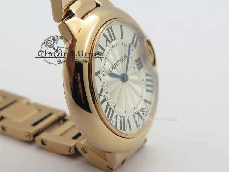 UrbanChic Ballon Bleu 33mm RG TW 1:1 Best Edition White Textured Dial On RG Bracelet Ronda Quartz V 10758
