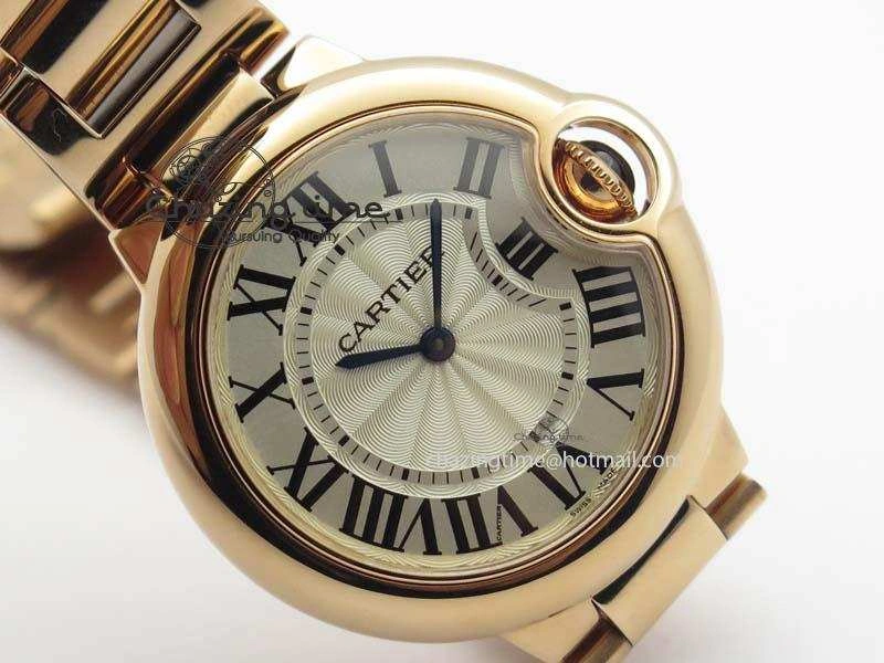 UrbanChic Ballon Bleu 33mm RG TW 1:1 Best Edition White Textured Dial On RG Bracelet Ronda Quartz V 10758