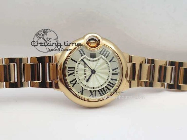 UrbanChic Ballon Bleu 33mm RG TW 1:1 Best Edition White Textured Dial On RG Bracelet Ronda Quartz V 10758