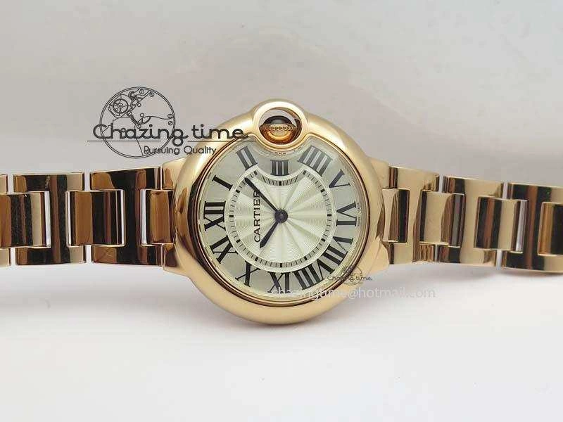 UrbanChic Ballon Bleu 33mm RG TW 1:1 Best Edition White Textured Dial On RG Bracelet Ronda Quartz V 10758