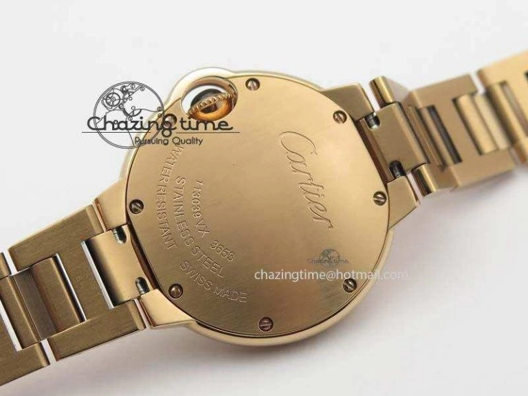 UrbanChic Ballon Bleu 33mm RG TW 1:1 Best Edition White Textured Dial On RG Bracelet Ronda Quartz V 10758