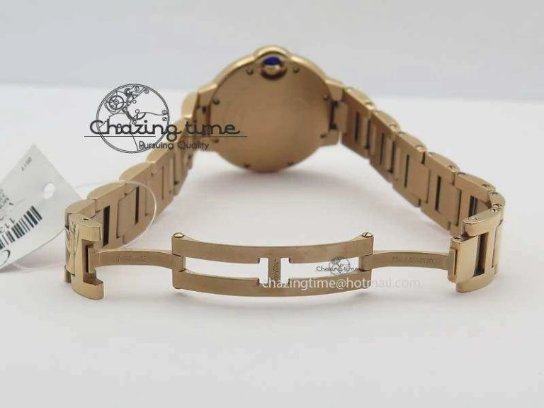 UrbanChic Ballon Bleu 33mm RG TW 1:1 Best Edition White Textured Dial On RG Bracelet Ronda Quartz V 10758